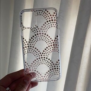 iPhone 11 clear case with rose gold design